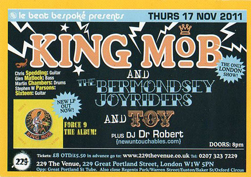 King Mob concert flyer