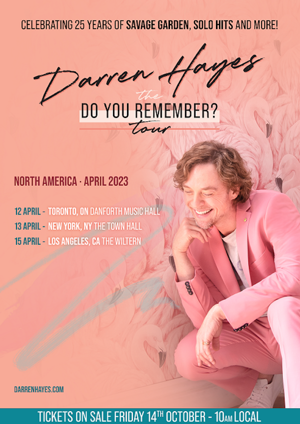 Darren Hayes tour poster